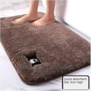 brown absorbent bathroom foot mat