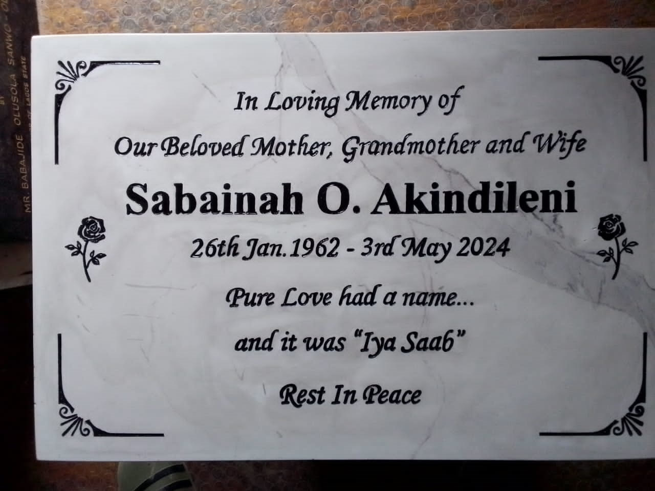 Custom marble headstones Nigeria