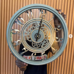 wheel metal clock