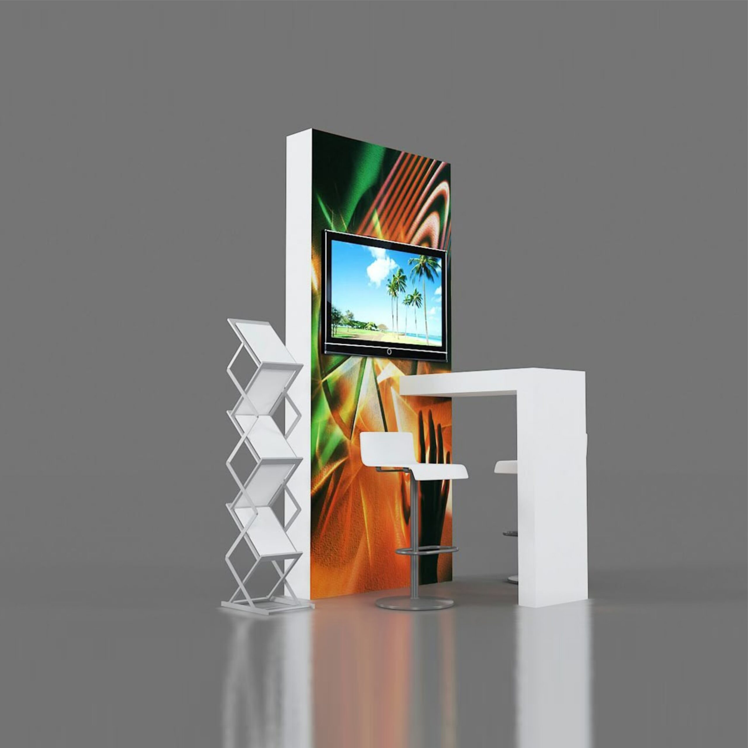 Custom made Portable Trade Show Display Booth with TV Screen